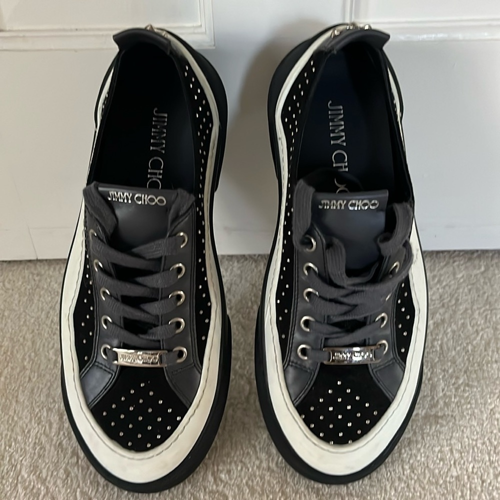 Jimmy Choo sneakers with studded accents, size 37, 7